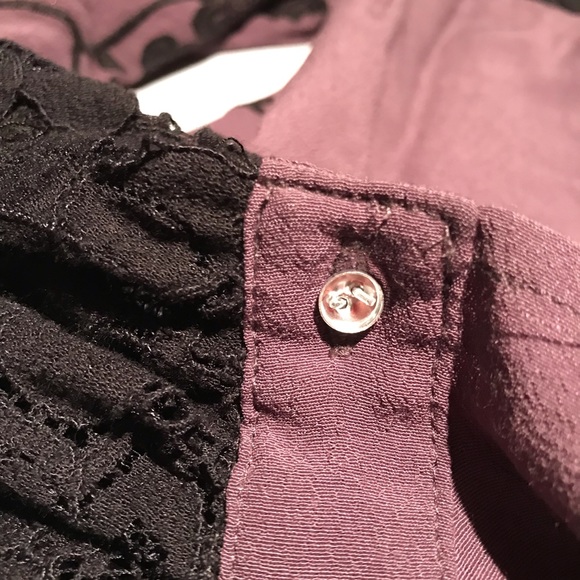 For Love & Lemons Cecilia Crop Top Cold Shoulder Purple/Black Lace Size XS - Picture 12 of 13